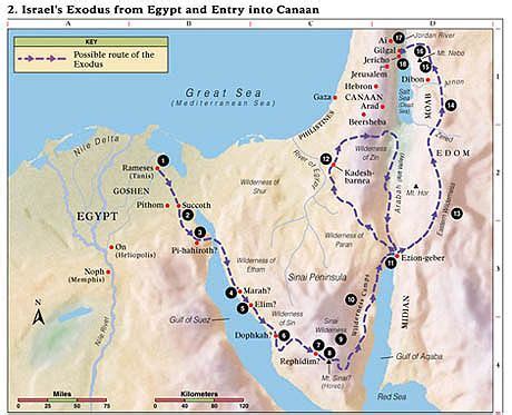 Bible Map | Bible mapping, Bible history, Exodus