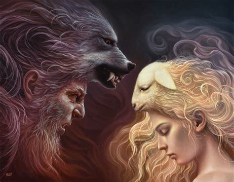 The wolf and the lamb by - Artvee