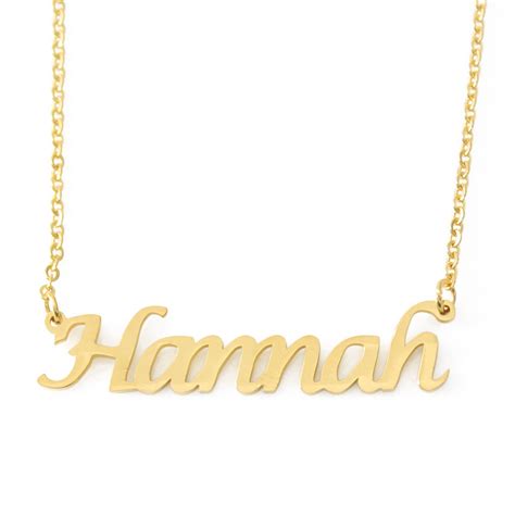 HANNAH Gold Name Necklace Personalized Jewellery Free | Etsy