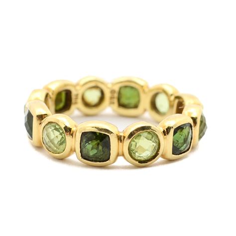 David Yurman 18K Yellow Gold Peridot and Green Tourmaline Ring | EBTH