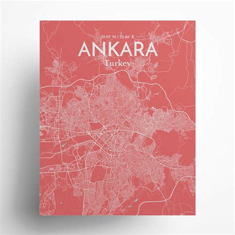 Ankara City Map, Art Print, Wall Decor - OurPoster.com