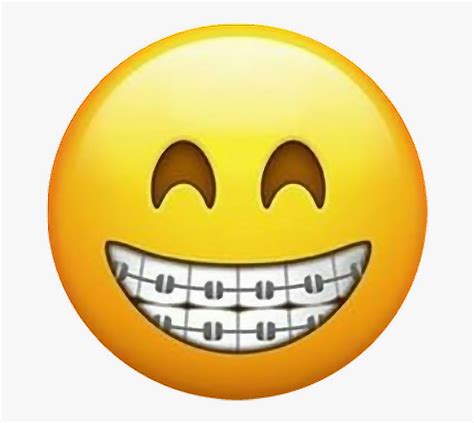 Clip Art Brace Smiley Face - Braces Emoji, HD Png Download , Transparent Png Image - PNGitem