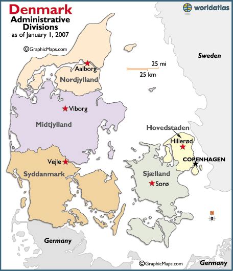 Denmark Map With Regions