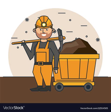 Mining worker cartoon Royalty Free Vector Image