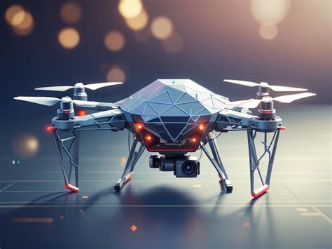 Premium AI Image | Futuristic Delivery LowPoly Wireframe Drone with ...