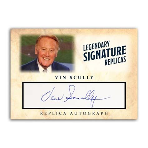 Vin Scully Los Angeles Dodgers ACEO Replica Autograph Signature ...