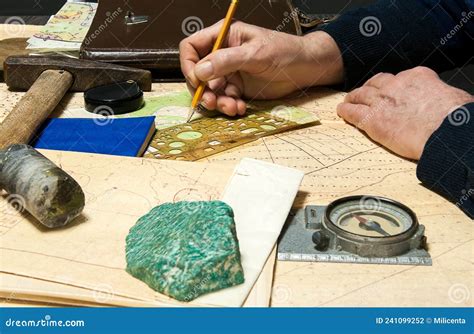 Geological Fieldwork Tools - Field Vintage Geology Concept Stock Photo - Image of geology ...