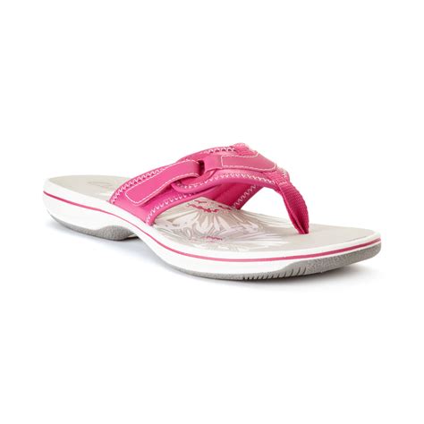 Clarks Womens Shoes Breeze Mila Flip Flops in Pink | Lyst