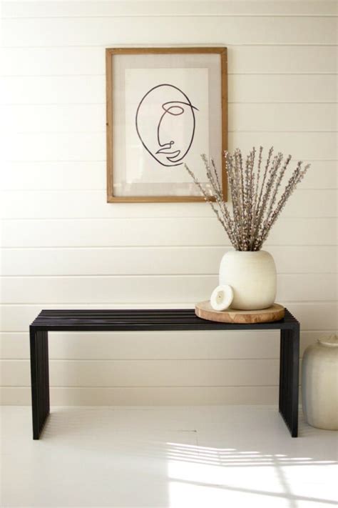 Black Metal Bench Console | The Gilded Thistle