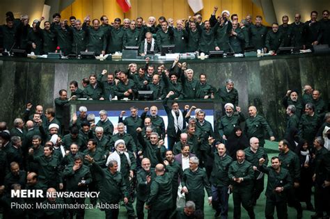 Mehr News Agency - MPs dressed in IRGC uniform in open session