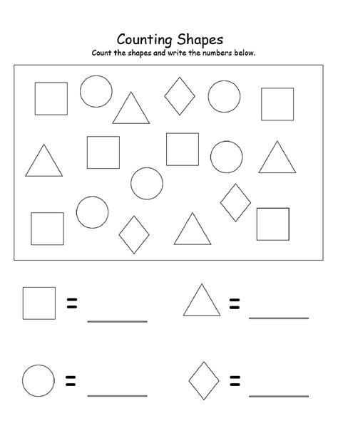 Shapes Recognition Practice Worksheet Shapes Preschool Shapes | Images ...