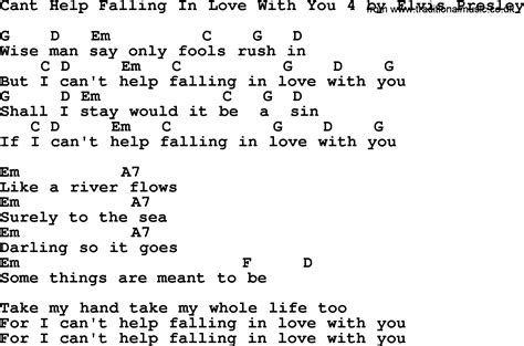 Cant Help Falling In Love With You 4, by Elvis Presley - lyrics and chords