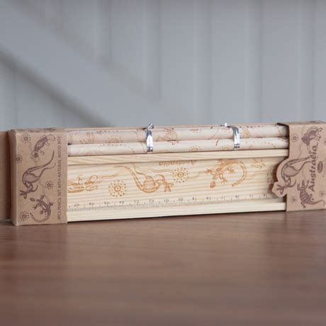 Wooden Pencil Case with Pencils and Ruler - Australian Koala Foundation