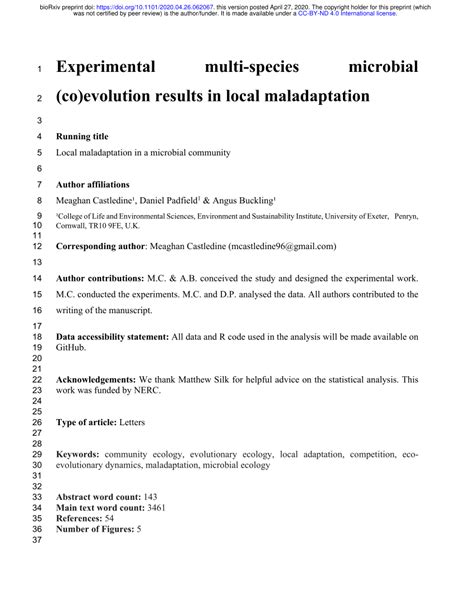 (PDF) Experimental multi-species microbial (co)evolution results in ...