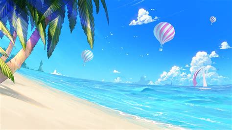 The Beach by Gong Hailiang | Beach illustration, Beach drawing, Landscape illustration