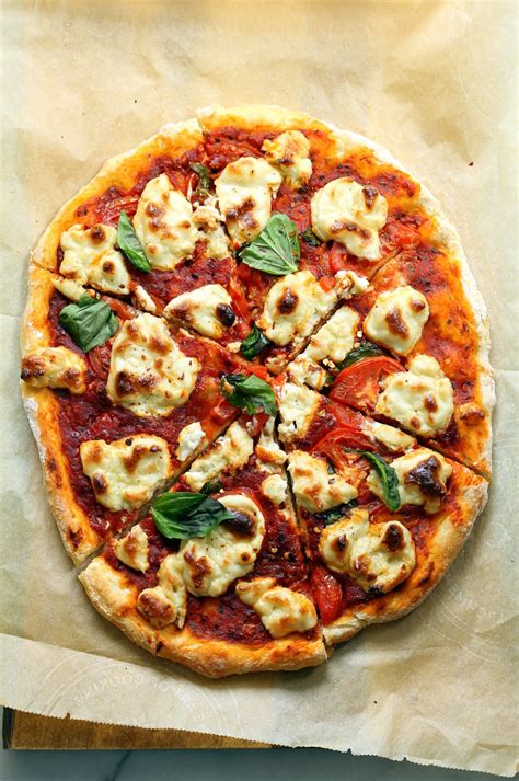 Vegan Margherita Pizza With Cashew Mozzarella - Vegan Richa