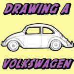 How to Draw a Volkswagen Beetle Punch Buggy with Easy Drawing Lesson – How to Draw Step by Step ...
