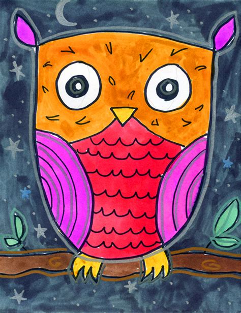 How to Draw a Simple Owl · Art Projects for Kids