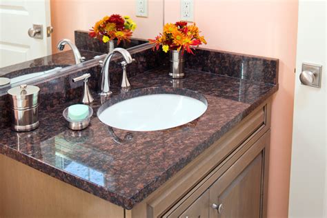 Tan Brown Granite Vanity - Traditional - Bathroom - Boston