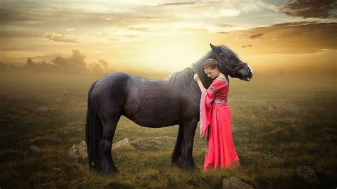 Photoshop tutorial | Girl & horse photo manipulation effect - YouTube