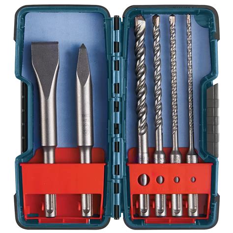 Bosch 6-Piece SDS-plus Bulldog"" Rotary Hammer Bit Set | The Home Depot ...