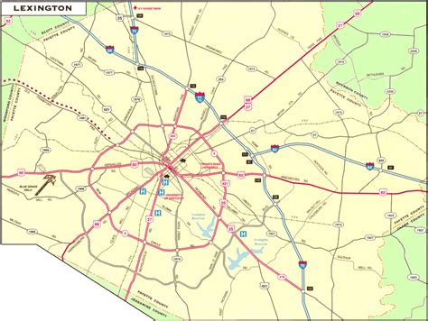 Map of Lexington-Fayette Kentucky - TravelsMaps.Com