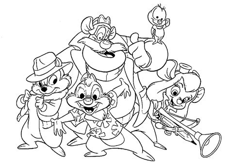 Chip and Dale Rescue Rangers coloring pages for kids, printable free | Disney coloring pages ...