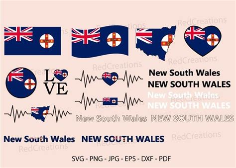 New South Wales Flag Bundle Svg, Map Graphic by RedCreations · Creative Fabrica