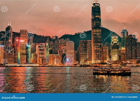 Skyline in Victoria Harbor, in Hong Kong. View from Kowloon on HK ...