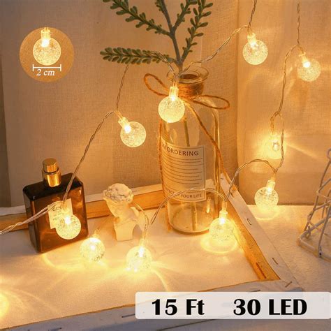 String Lights 30 LED Outdoor String Lights Garden Crystal Ball ...