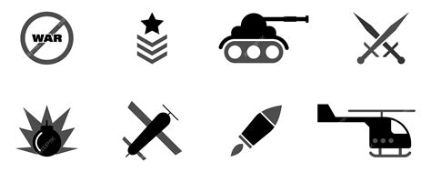 Premium Vector | War and Army vector icons collection Military symbols