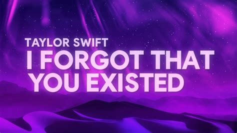 Taylor Swift: Lover Taylor Swift I Forgot You Existed