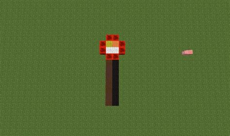 Redstone Torch with pig in backround Minecraft Project