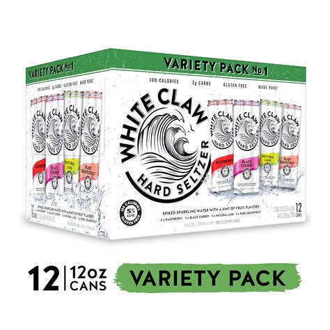 White Claw Hard Seltzer, Variety Pack No. 1, 12 Pack, 12 fl oz Cans, 5% ABV - Walmart.com