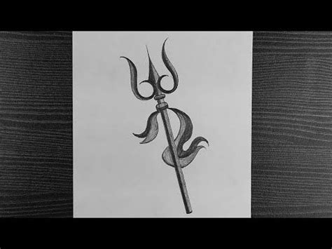 Lord Shiva Trishul Drawing || Trishul Drawing For Maha shivaratri ...