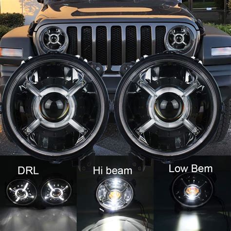 9 inch Led Halo Jeep JL Rubicon Headlights Wrangler JL Aftermarket ...