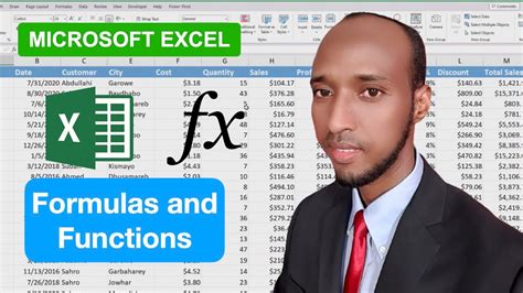 Microsoft Excel, Casharka 4aad: How to Create and use Excel Formulas and Functions - YouTube