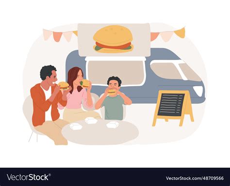 Street food isolated concept Royalty Free Vector Image