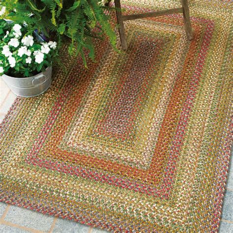 Homespice Ultra Durable Braided Rug Green Oval 8x11 ft and Larger Polypropylene Carpet 130346 ...