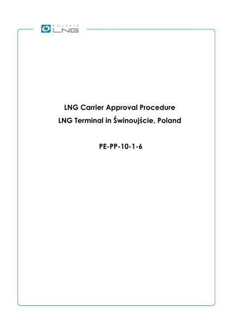 (PDF) LNG Carrier Approval Procedure · accepted guidelines and standards described in the SIGTTO ...