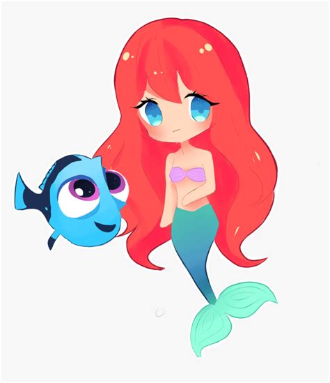 Chibi Dory - Cute Mermaid Anime Drawings, HD Png Download - kindpng