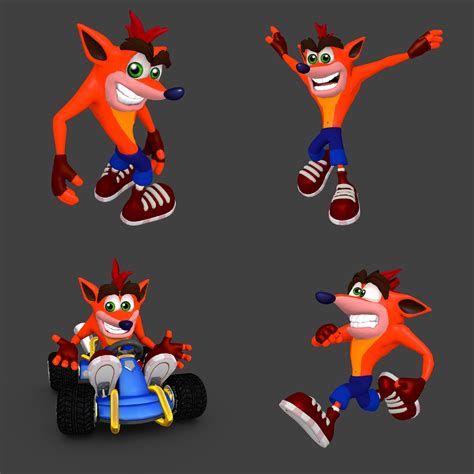 Classic HD PS1 Crash Bandicoot Model WIP renders (Blender and based off ...