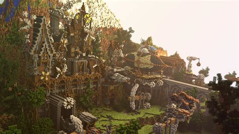 Skiphold a Steampunk city [ New: download] Minecraft Map