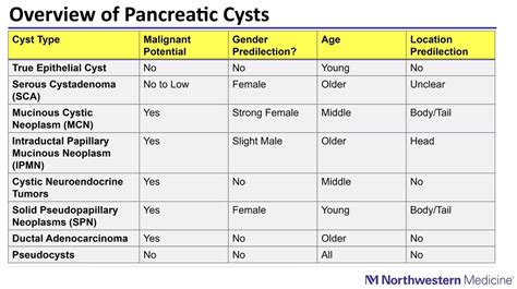 Types Of Pancreatic Cysts