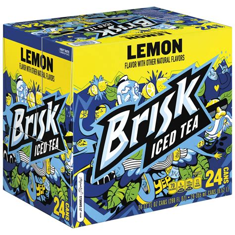 Brisk Iced Tea, Lemon, 12 oz Cans, 24 Count - Walmart.com - Walmart.com