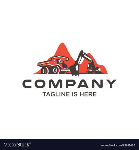 Mining industry logo template Royalty Free Vector Image