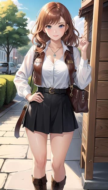 Premium Photo | Anime girl in school uniform AI generated