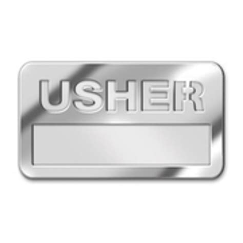 Usher Welcome Badge: Silver Usher with Cut Out - Concordia Supply