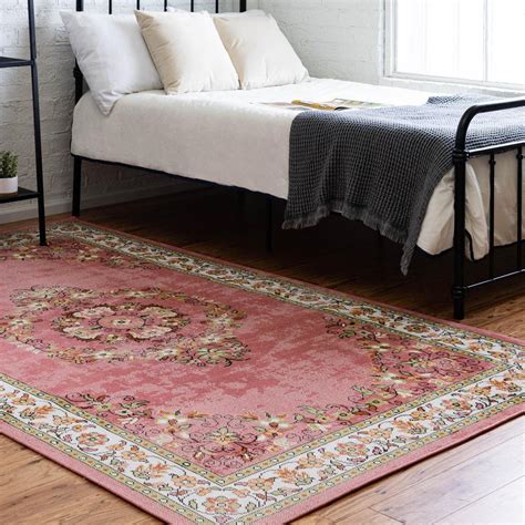 Rugs.Com Lucerne Collection Area Rug ‚Äì 8' x 10' Rose Low-Pile Rug Perfect For Living Rooms ...