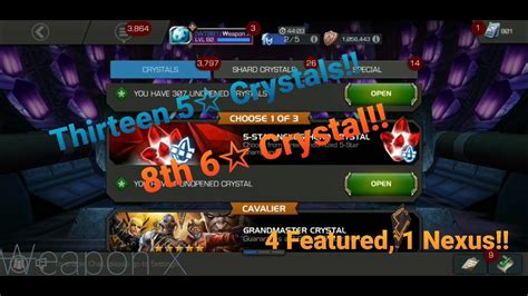 MCOC Crystal Opening Featured, Basic, Nexus. 13-5☆ Crystals 1-6☆ Crystal - YouTube